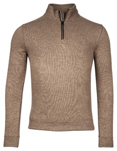 Giordano Riccardo Quarter Zip Sweat Knitted Doubleface Pullover Brown