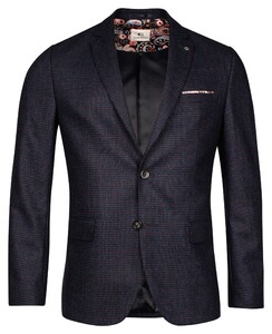 Giordano Robert Fine Check Wool Blend Jacket Navy