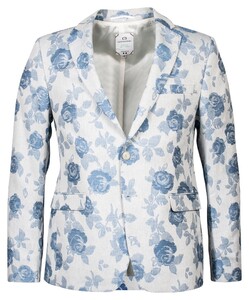 Giordano Robert Flower Jacquard Jacket Blue-Off White