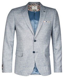 Giordano Robert Fully Lined Plain Linen Look Structure Jacket Navy