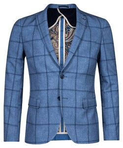 Giordano Robert Half Lined Two-Tone Check Jacket Blue