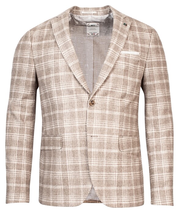 Giordano Robert Wool Mix Check Jacket Sand