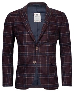Giordano Robert Wool Mix Flannel Check Jacket Burgundy