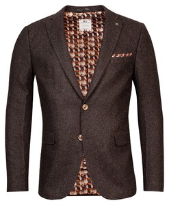 Giordano Robert Wool Mix Tweed Twill Jacket Dark Brown Melange