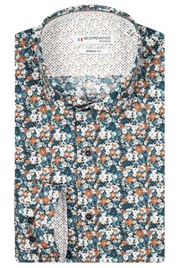 Giordano Row Allover Mini Flowers Overhemd Donker Navy-Multi