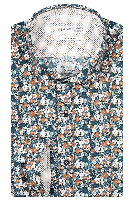 Giordano Row Allover Mini Flowers Overhemd Donker Navy-Multi