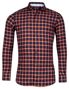 Giordano Row Brushed Two-Tone Twill Check Overhemd Donker Goud