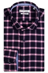 Giordano Row Brushed Two-Tone Twill Check Overhemd Licht Roze