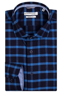 Giordano Row Brushed Two-Tone Twill Check Shirt Navy
