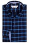 Giordano Row Brushed Two-Tone Twill Check Shirt Navy