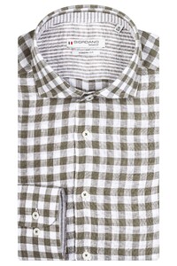 Giordano Row Check Linen Shirt Green