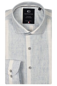 Giordano Row Cotton Linnen Blend Mélange Overhemd Licht Blauw