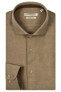 Giordano Row Cotton Sustainable Wool Twill Overhemd Zand