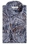 Giordano Row Cutaway Big Leaves Print Shirt Jeans Blue