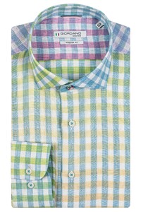 Giordano Row Cutaway Bright Multi Linen Check Shirt Multicolor