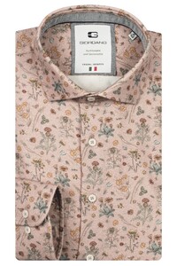 Giordano Row Cutaway Brushed Botanical Pattern Shirt Light Mauve-Multi