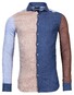 Giordano Row Cutaway Collar Linen Color Block Shirt Blue-Multi