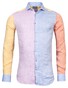 Giordano Row Cutaway Collar Linen Color Block Shirt Light Blue-Multi