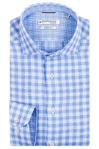 Giordano Row Cutaway Doubleface Check Shirt Light Blue