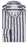 Giordano Row Cutaway Linen Cotton Blend Stripes Geometric Fantasy Shirt White-Navy