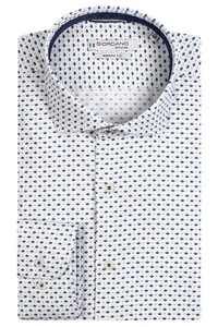 Giordano Row Cutaway Mini Dot Leaves Fine Twill Overhemd Wit-Blauw