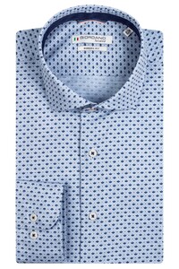 Giordano Row Cutaway Mini Dot Leaves Fine Twill Shirt Adriatic Blue-Blue