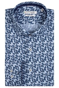 Giordano Row Cutaway Mini Flowers Fine Twill Shirt Light Blue-Navy