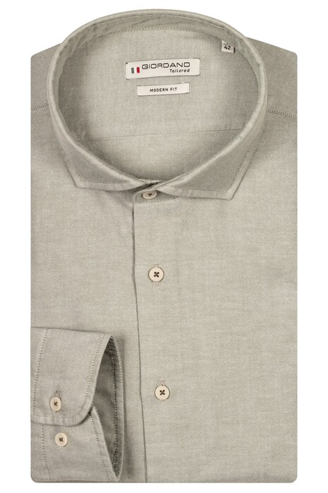 Giordano Row Cutaway Plain Cotton Oxford Shirt Green