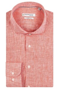 Giordano Row Cutaway Plain Linen Shirt Coral