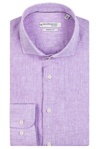 Giordano Row Cutaway Plain Linen Shirt Lilac