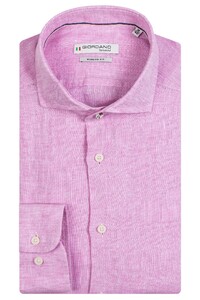 Giordano Row Cutaway Plain Linen Shirt Soft Pink