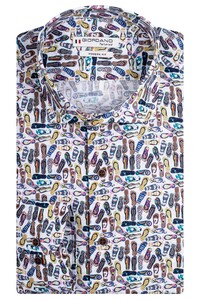 Giordano Row Cutaway Slippers Pattern Shirt Multicolor