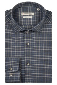 Giordano Row Cutaway Soft Allover Multi Check Shirt Navy