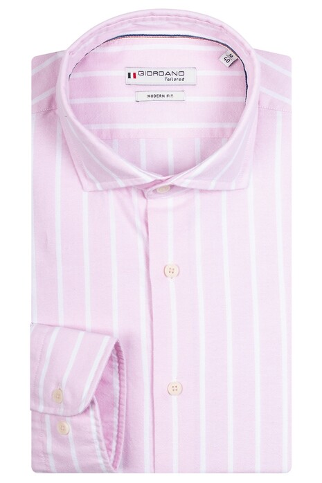 Giordano Row Cutaway Stripe Overhemd Zacht Roze