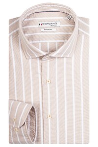 Giordano Row Cutaway Stripe Shirt Light Beige