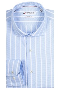 Giordano Row Cutaway Stripe Shirt Light Blue