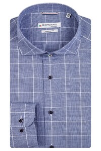 Giordano Row Cutaway Two-Tone Check Shirt Navy