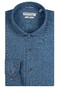 Giordano Row Cutaway Washed Linen Cotton Blend Puppytooth Shirt Blue