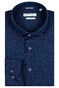 Giordano Row Cutaway Washed Linen Cotton Blend Puppytooth Shirt Navy