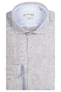 Giordano Row Fine Stripe Linen Shirt Green