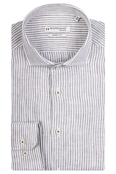 Giordano Row Linen Stripe Shirt Green