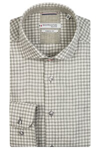 Giordano Row Minimal Two-Tone Check Cotton Wool Overhemd Licht Groen