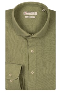 Giordano Row Plain Structured Cotton Cutaway Collar Overhemd Appel