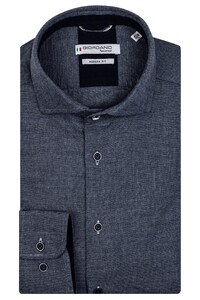 Giordano Row Semi Cutaway Brushed Plain Weave Overhemd Dark Navy