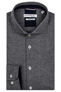 Giordano Row Semi Cutaway Brushed Plain Weave Shirt Black