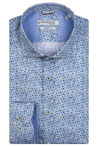 Giordano Row Semi Cutaway Colorful Fine Fantasy Pattern Overhemd Lichtblauw-Multi