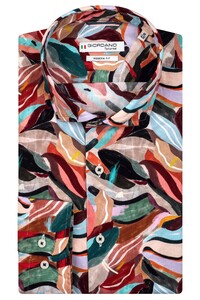 Giordano Row Semi Cutaway Fantasy Wave Pattern Overhemd Multicolor