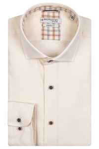 Giordano Row Semi Cutaway Flannel Twill Shirt Off White