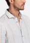Giordano Row Semi Cutaway Multi Bold Linnen Stripe Overhemd Lichtblauw-Multi