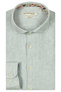Giordano Row Soft Washed Linen Mélange Cutaway Collar Shirt Light Blue